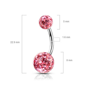 Belly Button Piercing Ball Zirconia Silver Internally Threaded