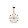 Belly Button Piercing Flower Opal