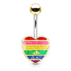 Piercing Ombelico Cuore arcobaleno