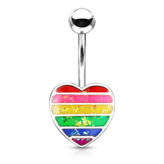 Piercing Ombelico Cuore arcobaleno