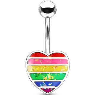 Piercing Ombelico Cuore arcobaleno