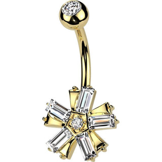 Belly Button Piercing flower zirconia