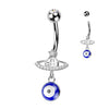 Belly Button Piercing planet lucky eye dangle zirconia