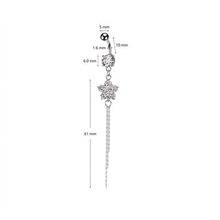 Belly Button Piercing Flower dangle Zirconia