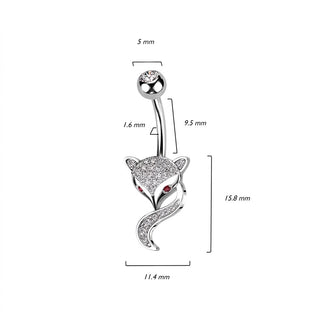 Belly Button Piercing Fox Zirconia