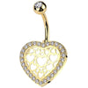 Piercing Ombelico Cuore di Zirconi