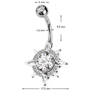 Piercing Ombelico Compass di Zirconi