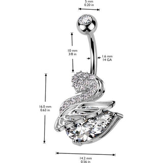 Belly Button Piercing swan zirconia