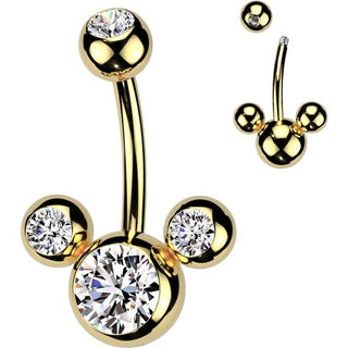 Belly Button Piercing 3 Zirconia