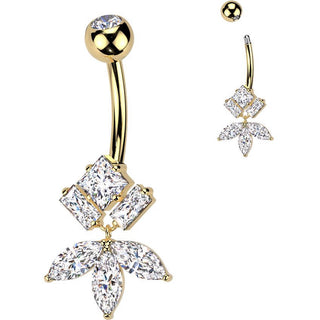 Belly Button Piercing titanium brass zirconias