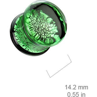 Vetro Verde crepitio double flare vetro