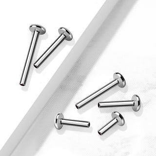 Base labret bar with flat back 3mm base Internally Threaded