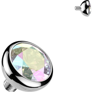 Top Top Bezel Setting Zirconia Ball Internally Threaded