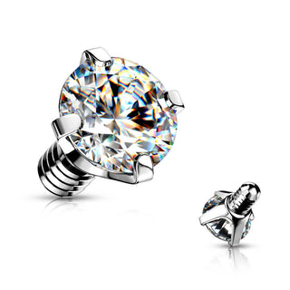 Top top round zirconia prong setting Internally Threaded