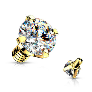 Top top round zirconia prong setting Internally Threaded