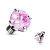 Top top round zirconia prong setting Internally Threaded