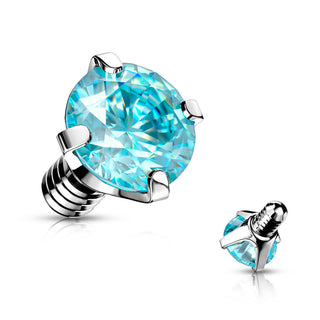 Top top round zirconia prong setting Internally Threaded