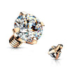 Top top round zirconia prong setting Internally Threaded