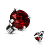 Top top round zirconia prong setting Internally Threaded