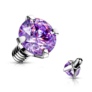Top top round zirconia prong setting Internally Threaded