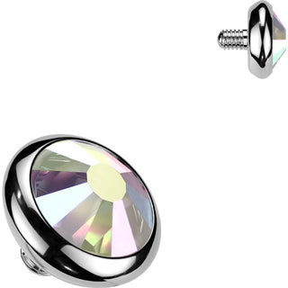 Top Top Flat Bezel Setting Zirconia Disc Internally Threaded