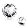 Top Top flat round zirconia bezel setting Internally Threaded