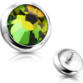Top Top flat round zirconia bezel setting Internally Threaded