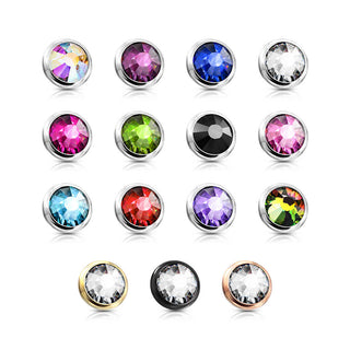 Top Top flat round zirconia bezel setting Internally Threaded