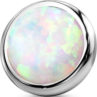 Top top flat round opal bezel setting Internally Threaded
