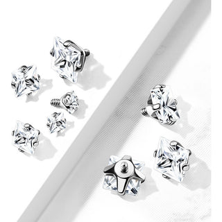 Titanium Top top square zirconia prong setting Internally Threaded