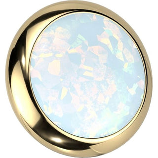 Titanium Top top round flat opal bezel setting Internally Threaded