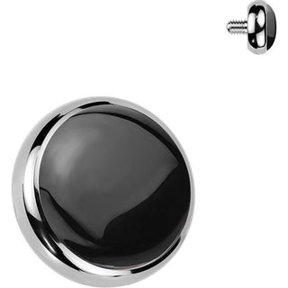 Titanium top natural stone bezel setting Internally Threaded