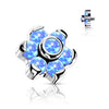 Titanium Top Top Flower Opal Internally Threaded