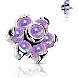 Titanium Top Top Flower Opal Internally Threaded
