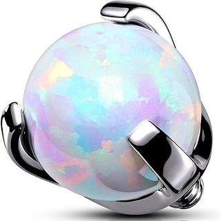 Titanio Superiore sfera opale incastonata Filettatura Interna