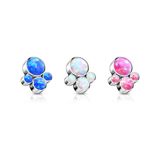 Titanium Top top 4 opals bezel setting Internally Threaded