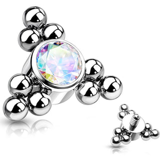 Titanium Top top zirconia bezel setting beaded balls Internally Threaded