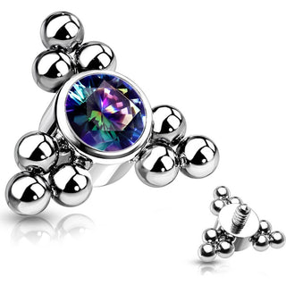Titanium Top top zirconia bezel setting beaded balls Internally Threaded