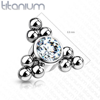 Titanium Top top zirconia bezel setting beaded balls Internally Threaded