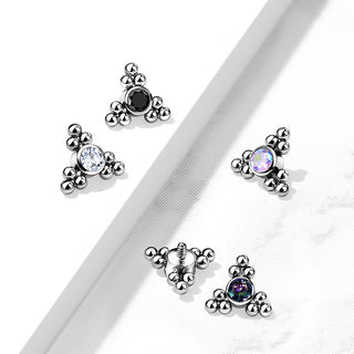 Titanium Top top zirconia bezel setting beaded balls Internally Threaded