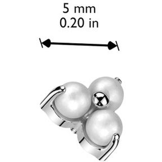 Titanium top 3 pearls prong setting Internally Threaded