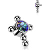 Titanium Top top cross zirconia beaded balls Internally Threaded