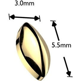 Titanium Top top rounded marquise Internally Threaded