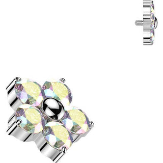 Titanium top 5 cubic zirconia flower Internally Threaded