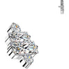 Titanium top baguette cubic zirconia with 2 small round cubic zirconias Internally Threaded