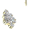 Titanium top baguette cubic zirconia with 2 small round cubic zirconias Internally Threaded