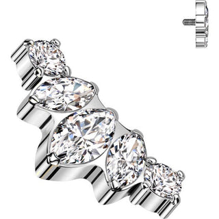 Titanium Top top zirconia marquise cut Internally Threaded