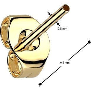 Titanium earring stud post with butterfly back