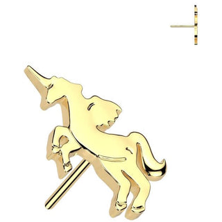 Solid Gold 14 Carat top unicorn Push-In