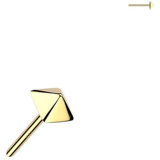 Solid Gold 14 Carat top small pyramid Push-In